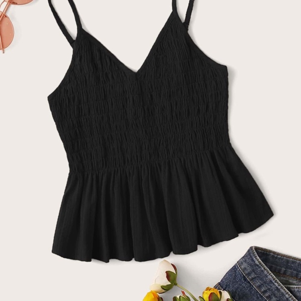 Black ruffle tank from SHEIN